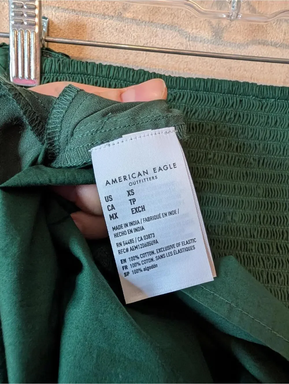 AMERICAN EAGLE dark green strapless romper sz XS - Picture 6 of 6